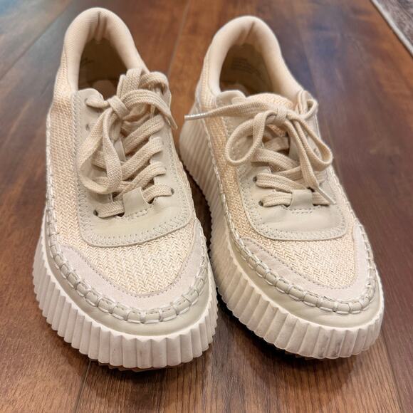 Dolce Vita Dolen Platform Sneakers in Sandstone Cream Knit - size 7.5 - Picture 4 of 10